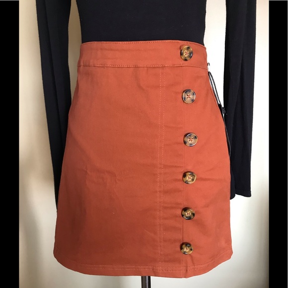 NWT Button Down Mini Skirt - Picture 2 of 5